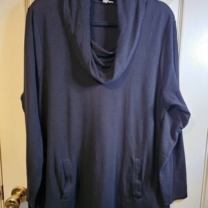 Cable & Gauge Black Cowl Neck Tunic, Sz 1x
